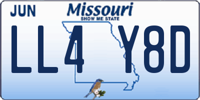 MO license plate LL4Y8D