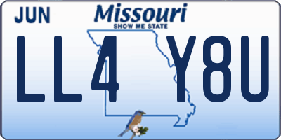 MO license plate LL4Y8U