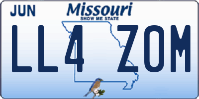 MO license plate LL4Z0M