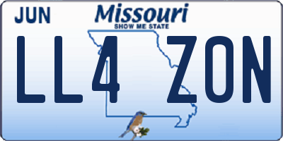 MO license plate LL4Z0N