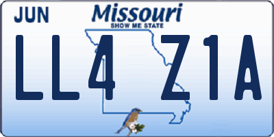 MO license plate LL4Z1A