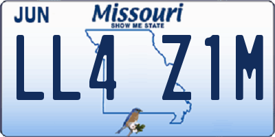 MO license plate LL4Z1M