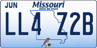 MO license plate LL4Z2B