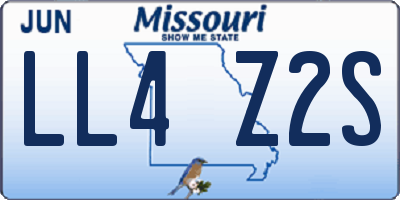 MO license plate LL4Z2S