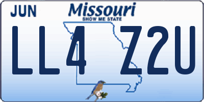 MO license plate LL4Z2U