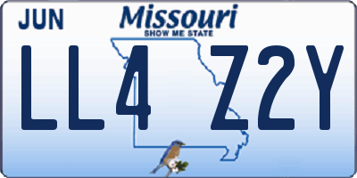 MO license plate LL4Z2Y