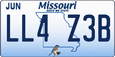 MO license plate LL4Z3B