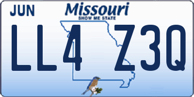 MO license plate LL4Z3Q
