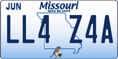 MO license plate LL4Z4A