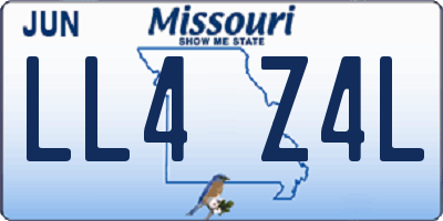MO license plate LL4Z4L