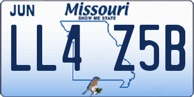 MO license plate LL4Z5B