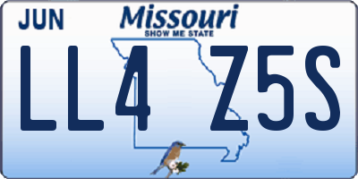 MO license plate LL4Z5S
