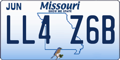 MO license plate LL4Z6B