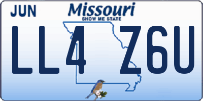 MO license plate LL4Z6U