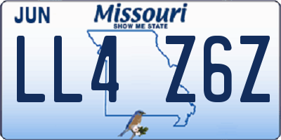 MO license plate LL4Z6Z