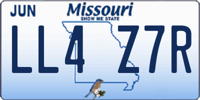 MO license plate LL4Z7R
