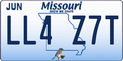MO license plate LL4Z7T