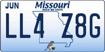 MO license plate LL4Z8G