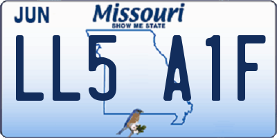 MO license plate LL5A1F
