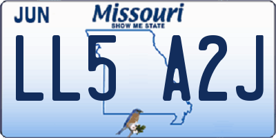 MO license plate LL5A2J