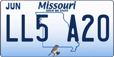 MO license plate LL5A2O