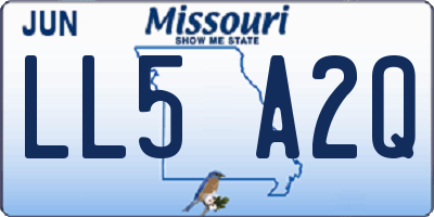 MO license plate LL5A2Q