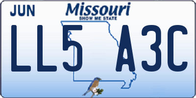 MO license plate LL5A3C