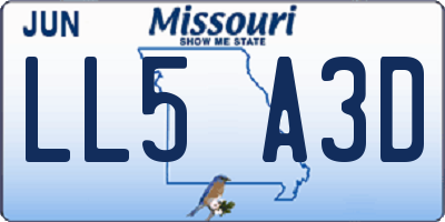 MO license plate LL5A3D