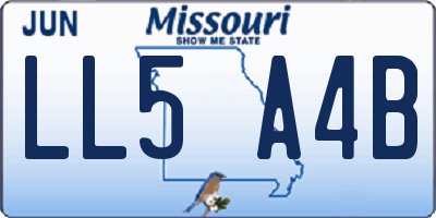 MO license plate LL5A4B