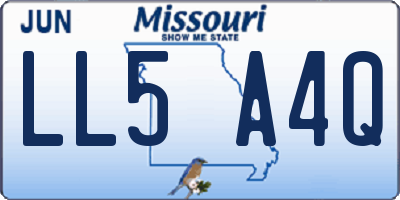MO license plate LL5A4Q