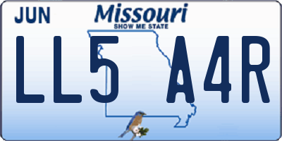 MO license plate LL5A4R
