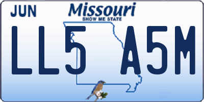 MO license plate LL5A5M