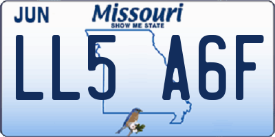 MO license plate LL5A6F