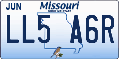 MO license plate LL5A6R