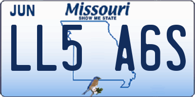 MO license plate LL5A6S