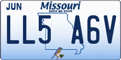 MO license plate LL5A6V