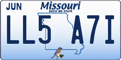 MO license plate LL5A7I