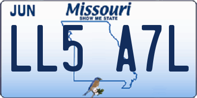 MO license plate LL5A7L