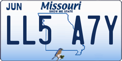 MO license plate LL5A7Y