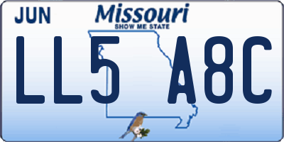 MO license plate LL5A8C