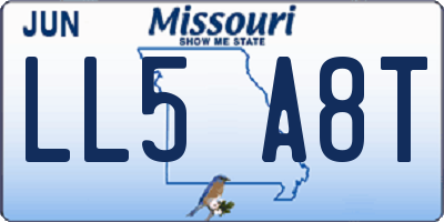 MO license plate LL5A8T