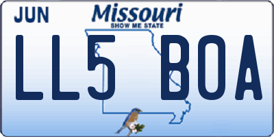 MO license plate LL5B0A