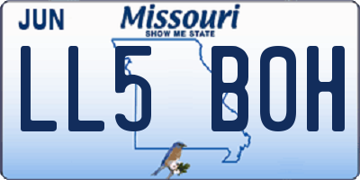 MO license plate LL5B0H