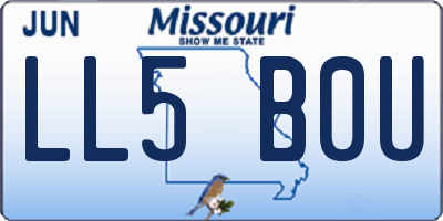 MO license plate LL5B0U