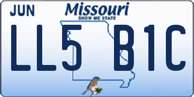 MO license plate LL5B1C