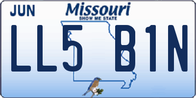 MO license plate LL5B1N