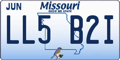 MO license plate LL5B2I