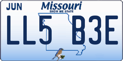 MO license plate LL5B3E