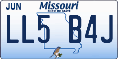 MO license plate LL5B4J