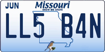 MO license plate LL5B4N